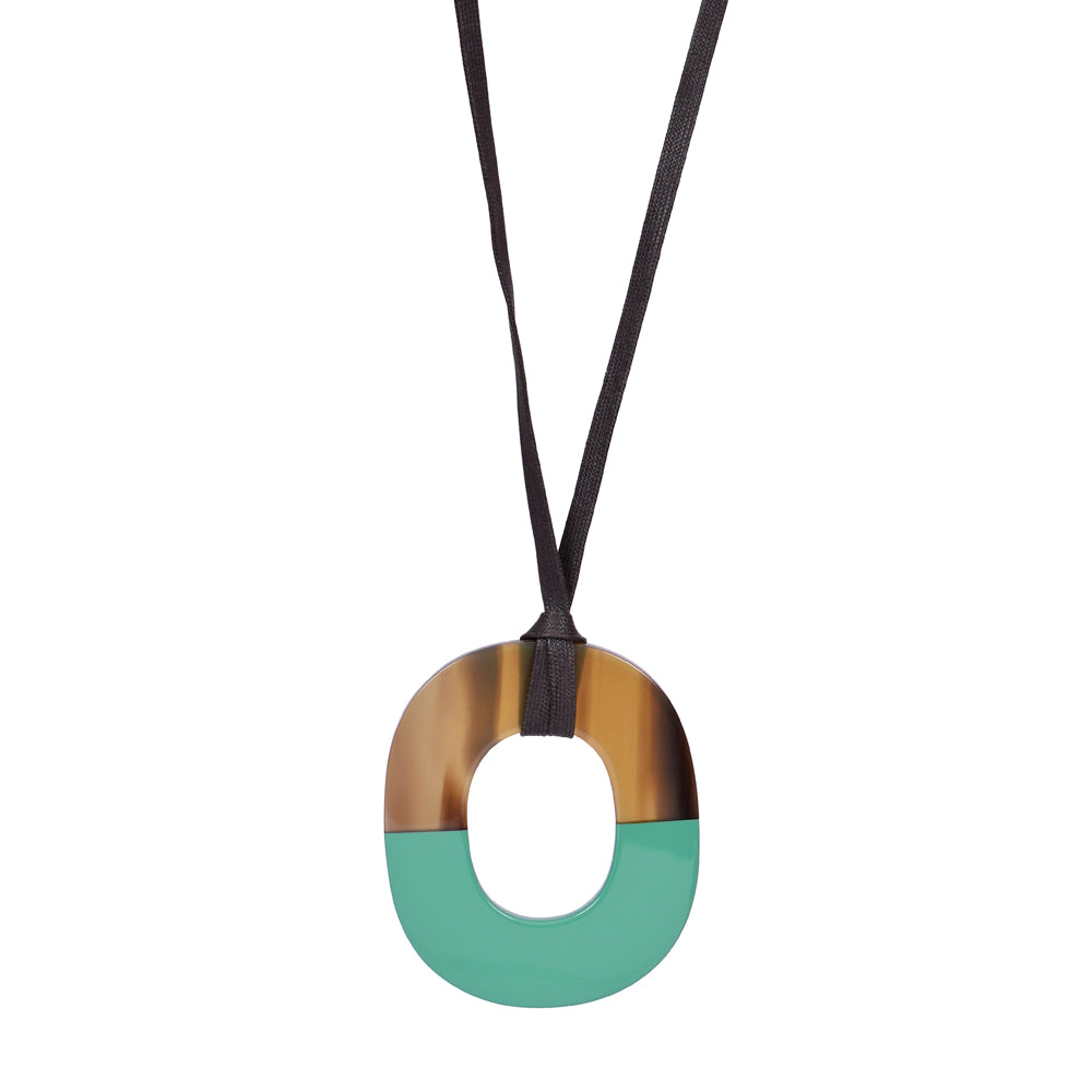 HERMES BUFFALO HORN PENDANT NECKLACE