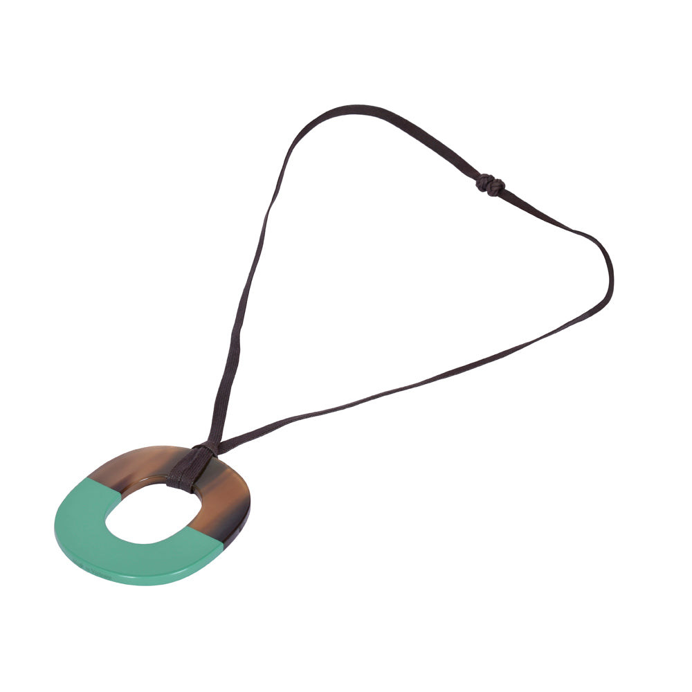 HERMES BUFFALO HORN PENDANT NECKLACE