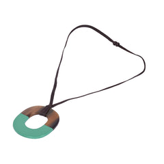 HERMES BUFFALO HORN PENDANT NECKLACE