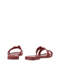 HERMES BURGUNDY ORAN SLIPPERS
