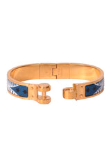 Hermes Enamel Blue H Clic Clac Bracelet
