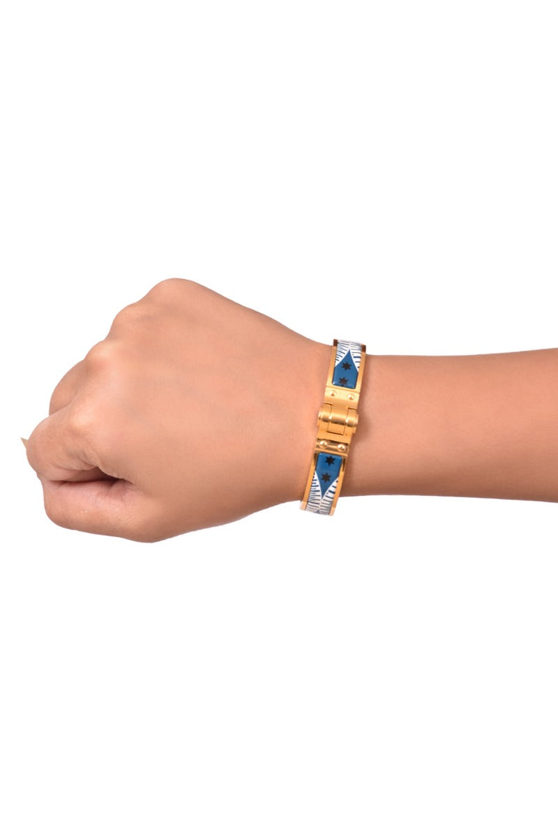Hermes Enamel Blue H Clic Clac Bracelet