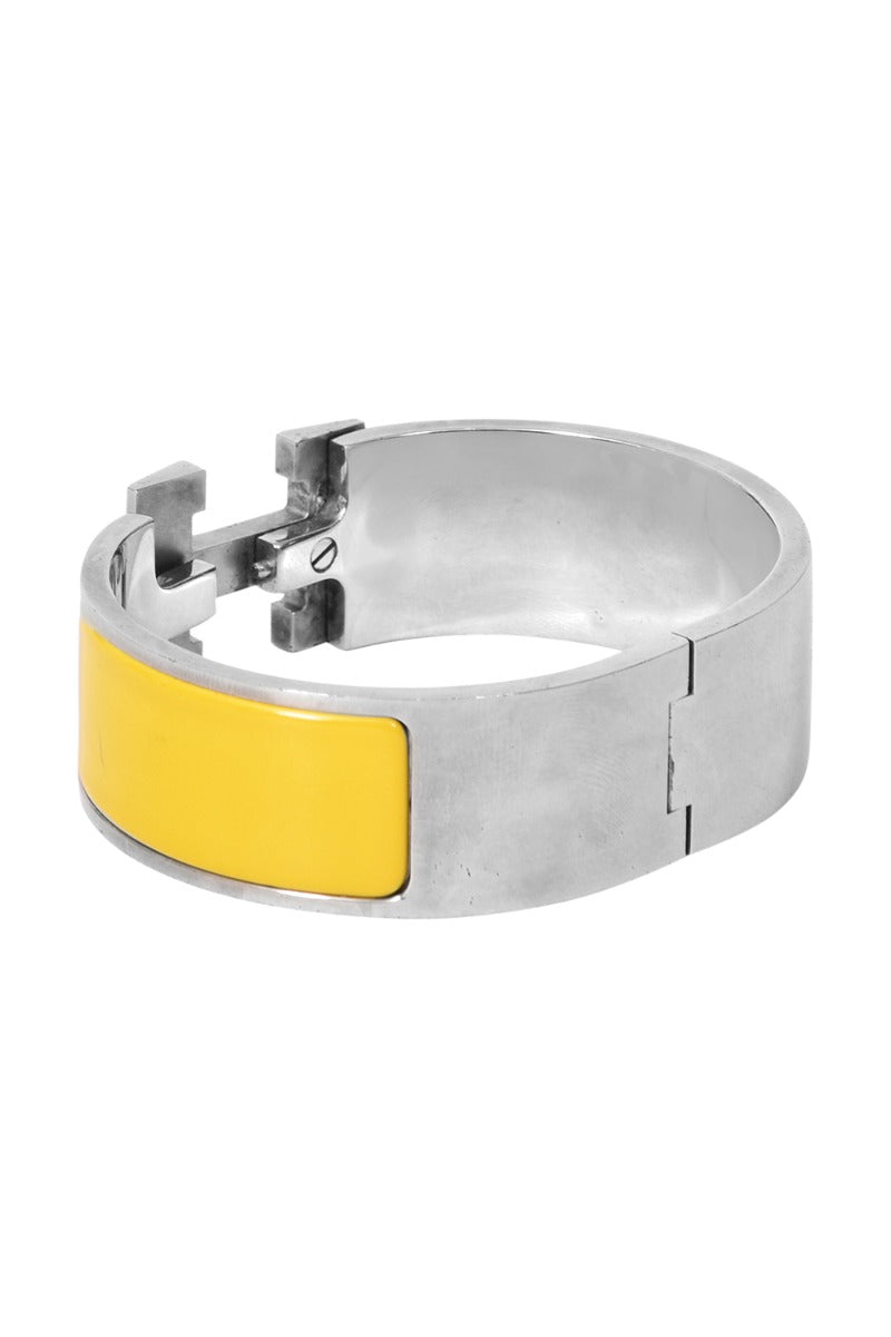 Hermes Enamel Yellow H Clic Clac Bracelet