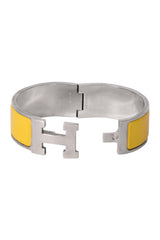Hermes Enamel Yellow H Clic Clac Bracelet