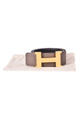 Hermes H Golden Buckle Reversible Belt