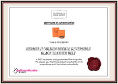Hermes H Golden Buckle Reversibile Black Leather Belt