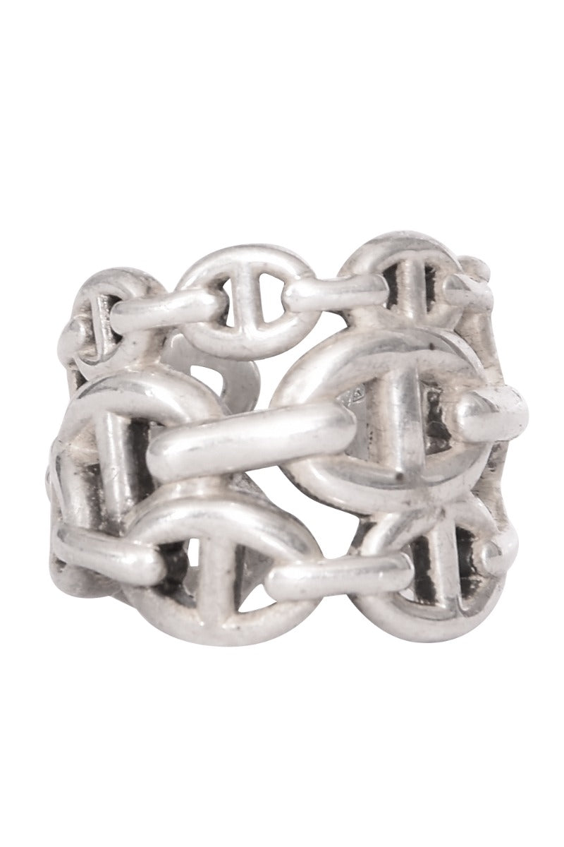 Hermes Sterling Silver Chaine Dâ€™ancre Enchainee Ring