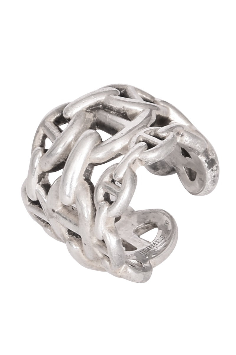 Hermes Sterling Silver Chaine Dâ€™ancre Enchainee Ring