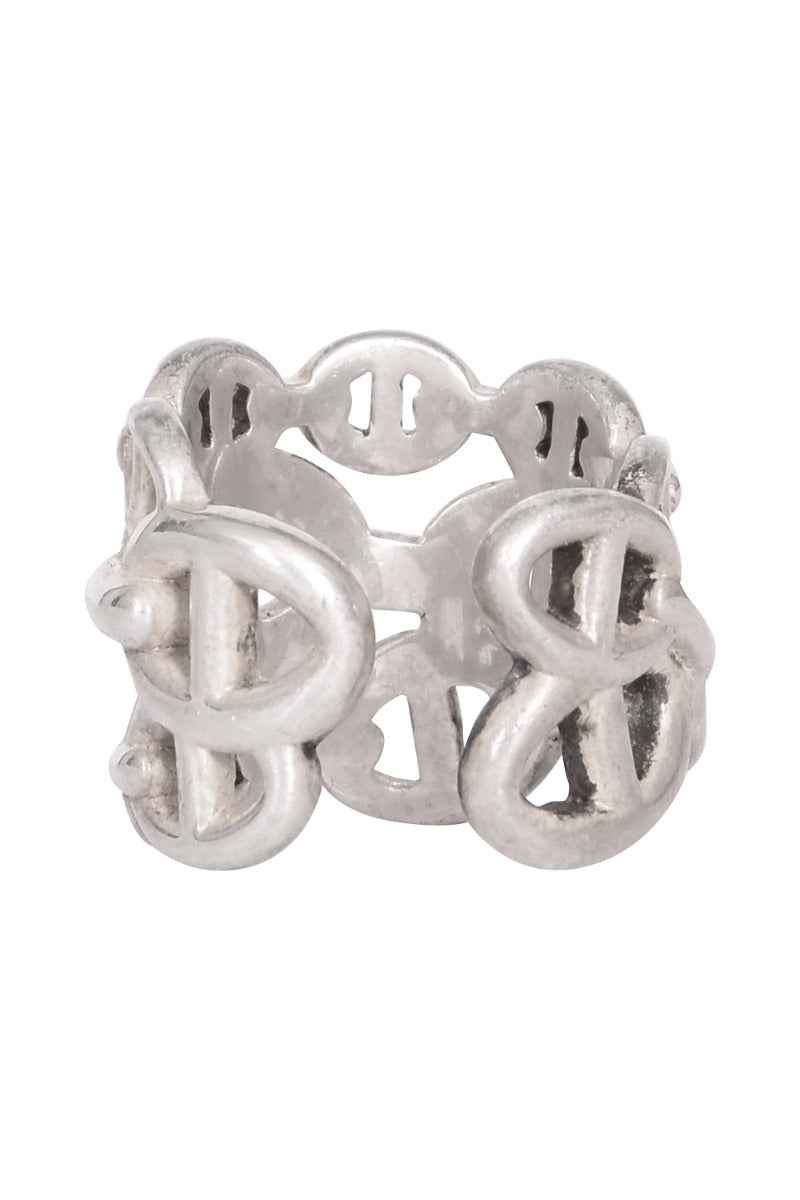Hermes Sterling Silver Chaine Dâ€™ancre Enchainee Ring