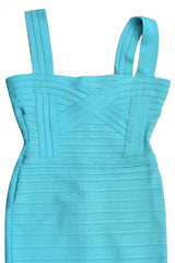 Herve Leger Blue Knit Bandage Dress Rt154-10