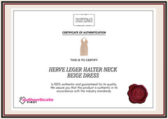 Herve Leger Halter Neck Beige Dress