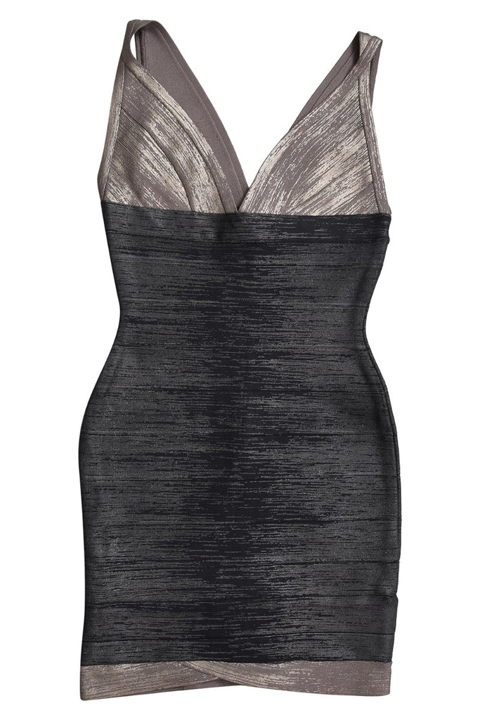 herve leger bandage dress metallic Herve Leger Metallic Bandage Dress