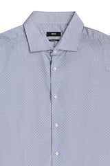 Hugo Boss Blue Diagonal Patterned Shirt
