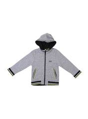 Hugo Boss Gray And Black Stripes Hoodie