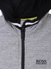 Hugo Boss Gray And Black Stripes Hoodie