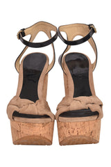 Jimmy Choo Beige Cork Platform Wedges