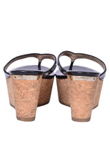 Jimmy Choo Black Wooden Wedges