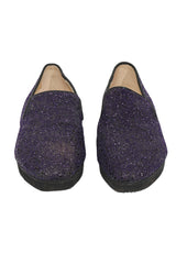 Jimmy Choo Glittery Purple Slip On Loafers