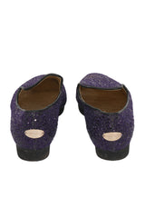 Jimmy Choo Glittery Purple Slip On Loafers