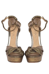 Jimmy Choo Gold Platform Sandals