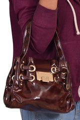 Jimmy Choo Romana Brown Patent Bag