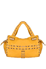 Jimmy Choo Yellow Leather And Calf Hair Trim Tote