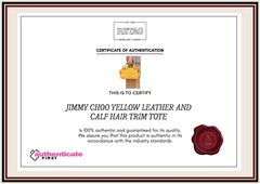 Jimmy Choo Yellow Leather And Calf Hair Trim Tote