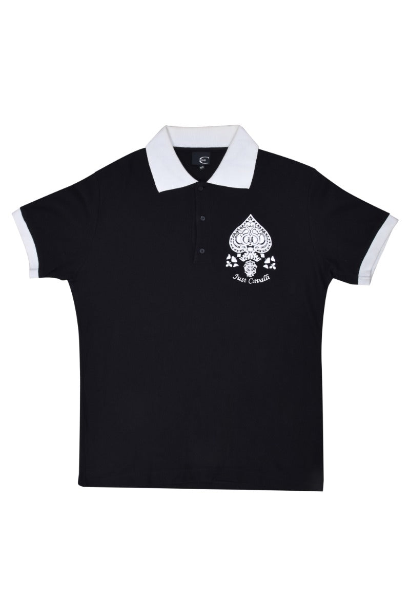 Just Cavalli Black Polo T-Shirt
