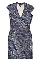 Just Cavalli Navy Python Effect Dress