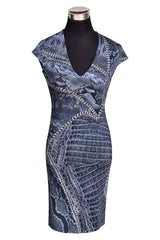Just Cavalli Navy Python Effect Dress