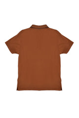 Karl Lagerfeld Tan Perforated Polo T-Shirt