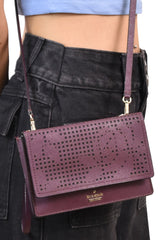 Kate Spade New York Women'S Cameron Street Perforated Arielle Deep Plum Sling Bag