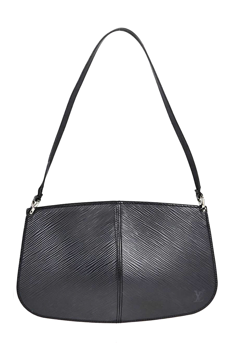 Louis Vuitton Black Epi Leather Demi Lune Pochette Bag