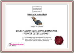 Louis Vuitton Blue Monogram Denim Flower Detail Sandals
