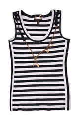 Louis Vuitton Charms Striped Sleeveless Top