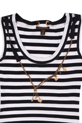 Louis Vuitton Charms Striped Sleeveless Top