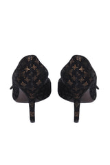 Louis Vuitton Lv Monogram Logo Suede Mary Jane Vintage Pumps