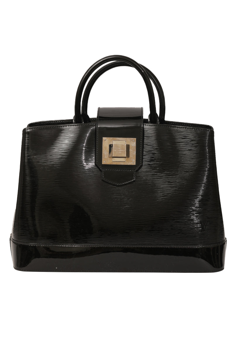 Louis Vuitton Mirabeau Gm Black Electric Epi Patent Bag