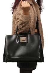 Louis Vuitton Mirabeau Gm Black Electric Epi Patent Bag