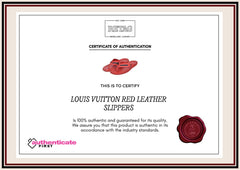 Louis Vuitton Red Leather Slippers