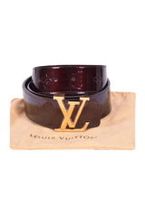 Louis Vuitton Vernis Patent Leather Logo Belt