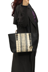 Michael Kors Black Snake Print Handbag