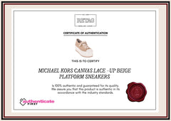 Michael Kors Canvas Lace Up Beige Platform Sneakers