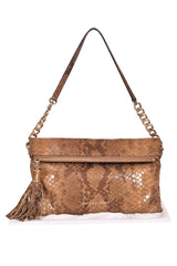 Michael Kors Chain Python Embossed Shoulder Bag