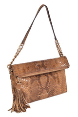 Michael Kors Chain Python Embossed Shoulder Bag