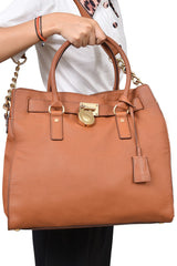 Michael Kors Hamilton Saffiano Tan Handbag