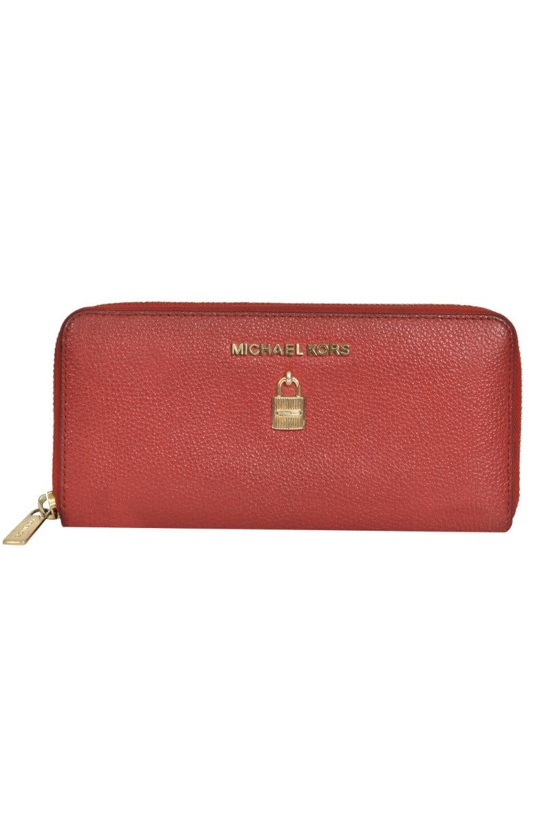 Michael Kors Jet Set Red Zip Around Wallet