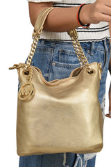 Michael Kors Metallic Golden Leather Handbag