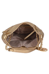 Michael Kors Metallic Golden Leather Handbag