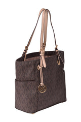 Michael Kors Monogram Brown Jet Set Tote Bag